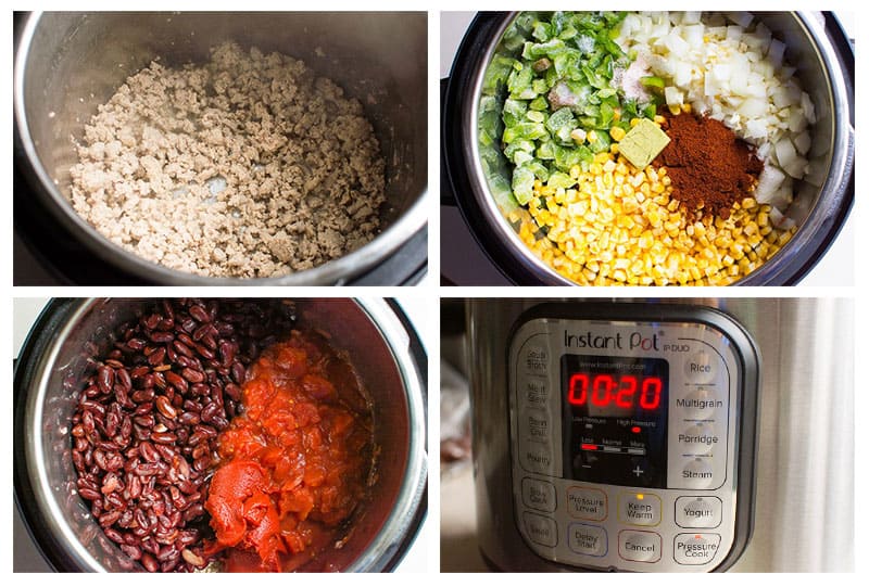 How to make Instant Pot turkey chili step by step.